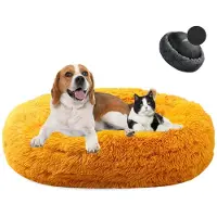 Sonstiges Hundebett Donut Plüsch Waschbar Ø110cm Golden