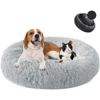 Sonstiges Hundebett Donut Plüsch Waschbar Grau Ø110cm