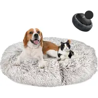 Sonstiges Hundebett Donut Plüsch Waschbar Weich für Hunde & Katzen Gradient Coffee Ø110cm