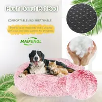 Sonstiges Hundebett Donut Plüsch Waschbar Weich Gradient-Pink Ø60cm