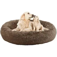 Sonstiges Hundebett rund 90cm Braun Waschbar Weich Rutschfest