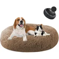 Sonstiges Hundebett Donut Plüsch Waschbar Khaki Ø90cm