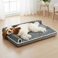 Sonstiges Orthopädisches Hundebett L 91x61cm Grau mit Schaumstoffkanten