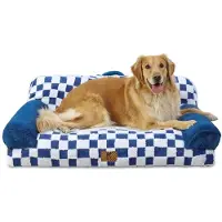 Sonstiges Orthopädisches Katzenbett 104x69cm, Waschbar, Hundesofa für große Hunde, Blau