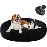 Sonstiges Hundebett Donut Plüsch Waschbar Weich Ø50cm Schwarz
