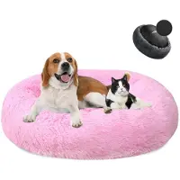Sonstiges Hundebett Donut Plüsch Waschbar Weich für Hunde & Katzen Ø90cm Bright Pink