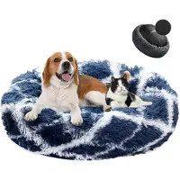Sonstiges Hundebett Donut Plüsch Waschbar Weich Navy Blue Ø70cm