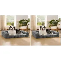 Bedsure Orthopädisches Hundebett 106x76x18cm Grau 2er Pack