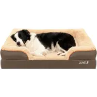 Sonstiges Hundebett Schaumstoff Sofa-Stil mit Kissen und rutschfester Unterseite, mittelgroße bis große Hunde, Kaffee, L 90 x B 66 x H 18 cm