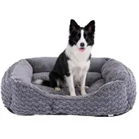 Sonstiges Plüsch-Hundebett Extra Groß Dunkelgrau 89 x 64 x 23 cm Maschinenwaschbar