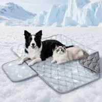 Sonstiges Kühlmatte Hund 120x90cm, Q-MAX >0,5, Gel-frei, selbstkühlend, Kühlgewebe, wasserfeste Unterseite, waschbar, Grau