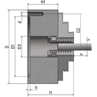Optimum Vierbacken-Drehfutter Guss Ø 160 mm zentr.spannend