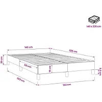 vidaXL Boxspringbett ohne Matratze Dunkelblau 140x220 cm Samt