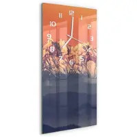 Tulup Wanduhr aus Glas – 30x60 cm - Glasbild - Glasuhr - Gehärtetes Glas -Panorama der Tatra-Berge