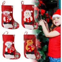 Merkloos Große Nikolausstiefel - Set von 4 gefüllten Kerstsocken - Groß Weihnachsstrumpf