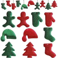 Markenlos Weihnachtsbaumhänger Set 10 Stück - Rot und Grün, 9 cm