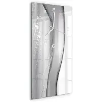 Tulup Wanduhr aus Glas – 30x60 cm - Glasbild - Glasuhr - Gehärtetes Glas -Metall Abstraktion