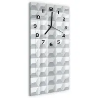 Tulup Wanduhr aus Glas – 30x60 cm - Glasbild - Glasuhr - Gehärtetes Glas -Geometrischer Hintergrund