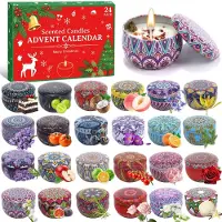 Merkloos Adventskalender 2026, 24 Duftkerzen, für Erwachsene, Weihnachtsdeko