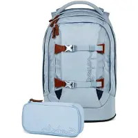 Markenlos Schulrucksack Set Nordic Skandi Edition 2tlg. mit Schlamperbox (Nordic Ice Blue)