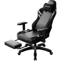 Insma DJ11 Gaming Stuhl Ergonomisch Bürostuhl 4D Armlehnen Ausziehbare Fußstütze Neigung 90°-170° Gasfeder Klasse 4 Kunstleder Drehbar Wippen