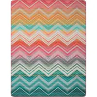 Biederlack Wohndecke "Wohndecke Riviera Mirage", multicolor, B:150cm L:200cm, Baumwolle, Polyacryl, Polyester, Wohndecken, Wohndecke, farbenfrohes Zickzackmuster mit Zierstich
