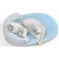 Sonstiges Katzenkühlbett Waschbar 60x46cm mit U-förmigem Kopfkissen, Kühlmatte für Katzen & Hunde, Style A