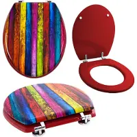Grafner WC Sitz mit Absenkautomatik Motiv Colored Planks Toilettendeckel