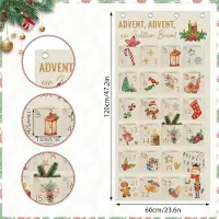 BundiGlassware Adventskalender 2026 als Wandkalender aus Stoff, Adventskalender zum Befüllen mit 24 Taschen, Weihnachtskalender Wandteppich Hängend zum Wand Tür Deko Weihnachten Kalender für Junge Mädchen