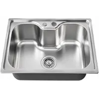 Faizee Home Edelstahlspüle 60 × 42 × 20 cm Küchenspüle 0,8 mm Edelstahl inkl. Siphon & Ablauf
