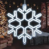 Salcar 60 cm LED Schneeflocke Deko, 500 LEDs, Innen & Außen Fensterlicht, hängende Weihnachtsdeko, Fenster Deko, Weihnachtsbeleuchtung Garten Party