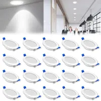 VA-Cerulean VA‑Cerulean 20 x 5W LED Einbaustrahler 230V, Einbauleuchte Deckenspot Deckenstrahler Einbauspot, Kaltweiß, Nicht dimmbar