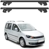 Menabo Dachträger Grundtäger für VW Caddy III 2010-2015 Aluminium 90kg Schwarz 2tlg