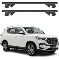 Menabo Dachträger Grundtäger für KGM Rexton Sport XL 2024-2026 Alu 90kg Schwarz 2x