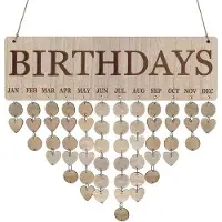 Famanu Holzgeburtstagskalender mit Herzchen und Mondmarkierungen - Natur