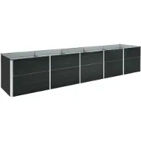 vidaXL Hochbeet Pflanzbeet aus verzinktem Stahl Gemüsebeet Pflanzkasten Blumenbeet Kräuterbeet rechteckig für Garten Terrasse und Balkon Anthrazit 240 x 80 x 45 cm