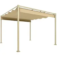 Famanu Pavillon Pergola Überdachung - Verstellbares Magnetdach - 3x3 Meter - Khaki