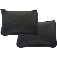 Merkloos Leder Schluesselhaeusschen, Echt Napa Leder, Doppelpack, Schwarz, 10.5 x 7 x 1 cm, Mit Reissverschluss und