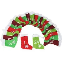 Famanu Adventskalender zum Aufhängen - Selbst zu Füllen mit Buntem Stiefel-Design