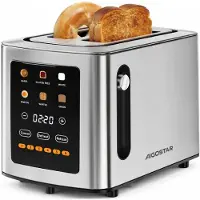 Aigostar Toaster 2 Scheiben Edelstahl, Touchscreen, 980W - Suntoast
