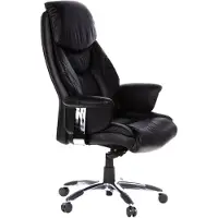 Hjh OFFICE PRADO Leder - Luxus Chefsessel Schwarz