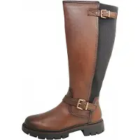 Tamaris Damenschuhe Reißverschluss Schaftstiefel Braun Freizeit