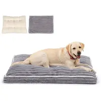Sonstiges Hundebett für große Hunde, abnehmbarer & waschbarer Bezug, druckentlastend, rutschfest, grau, 106 x 80 x 13 cm