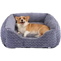 Sonstiges Plüsch-Hundebett Mittel Dunkelgrau 63 x 53 x 21 cm Maschinenwaschbar