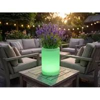 Smartwares LED Solarleuchte Blumentopf OSL_60085 weiß 30 cm RGBW
