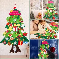 SWANEW Filz Weihnachtsbaum Kinder,DIY Weihnachtsbaum Filz Kinder Mit Ornamenten Dekoration,3D Filz Weihnachtsbaum,Filz Weihnachtsbaum Set Für Home Geschmückter Weihnachtsbaum