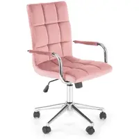 Halmar Jugenddrehstuhl Gonzo 4 53x93x60 cm Samt Rollen Schreibtischstuhl Rosa