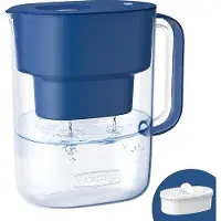 Unyqoos Wasserfilterkanne 3,5 L – NSF 42 & NSF 372 , für WD‑PF‑01A Plus (nicht kompatibel mit Brita Maxtra), reduziert Blei, Fluorid & Chlor, BPA‑frei, Blau