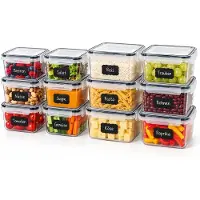 Relaxdays Frischhaltedosen 12er Set, 520 & 1000 ml, Kunststoff, luftdichte Klickdeckel, mikrowellengeeignet, transparent