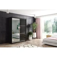 ALTDECOR Schwebetürenschrank mit Spiegel und LED VIVONA - 150x216